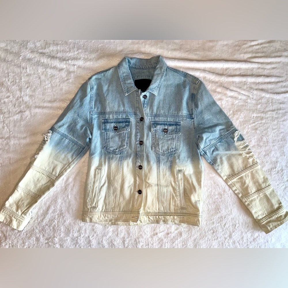 Nana Judy Mens Medium Denim Jacket 2 Color With Distressed Features